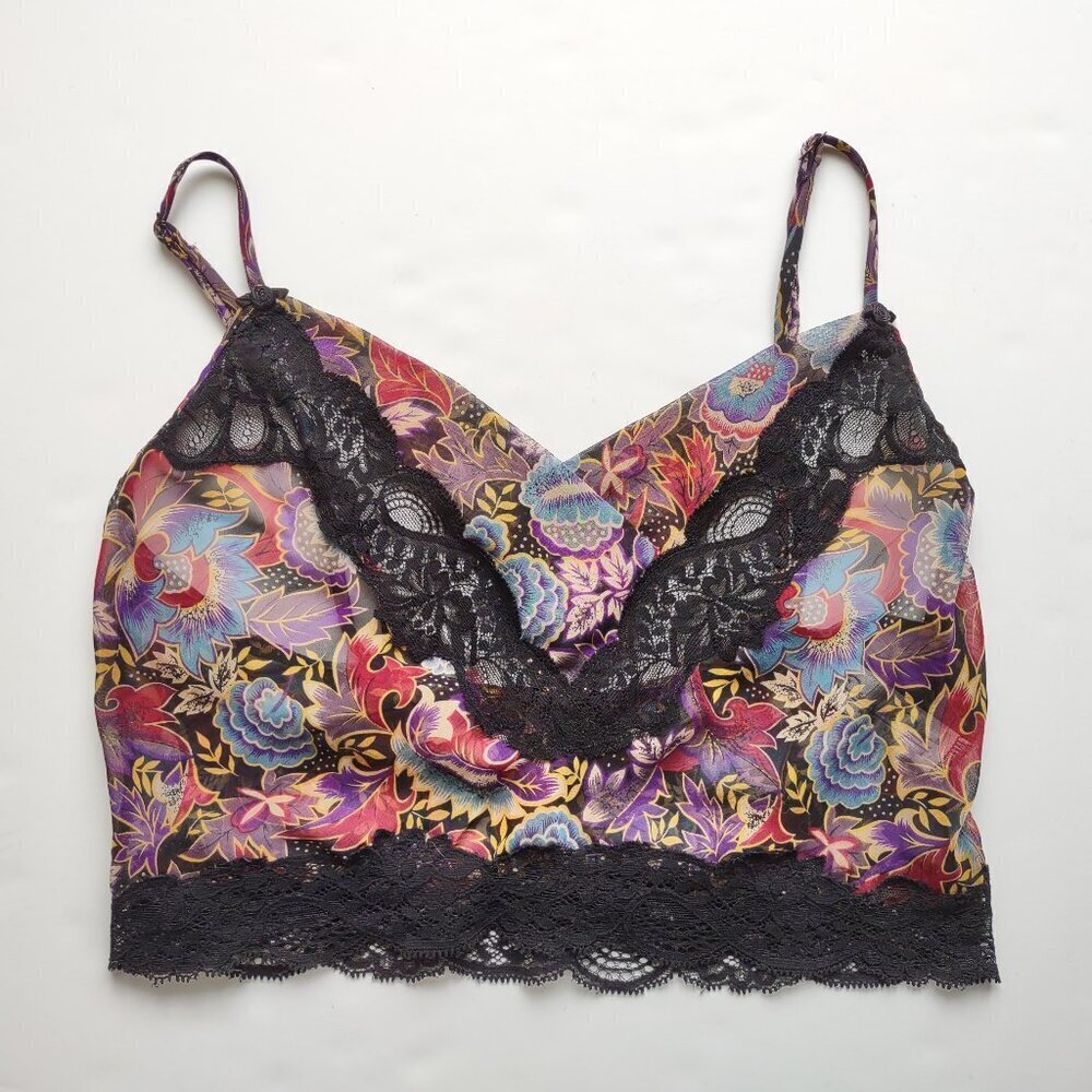 Vintage Oscar de la Renta Floral Lace Cami Top Indie Whimsigoth Feminine Size 32 - Picture 3 of 9